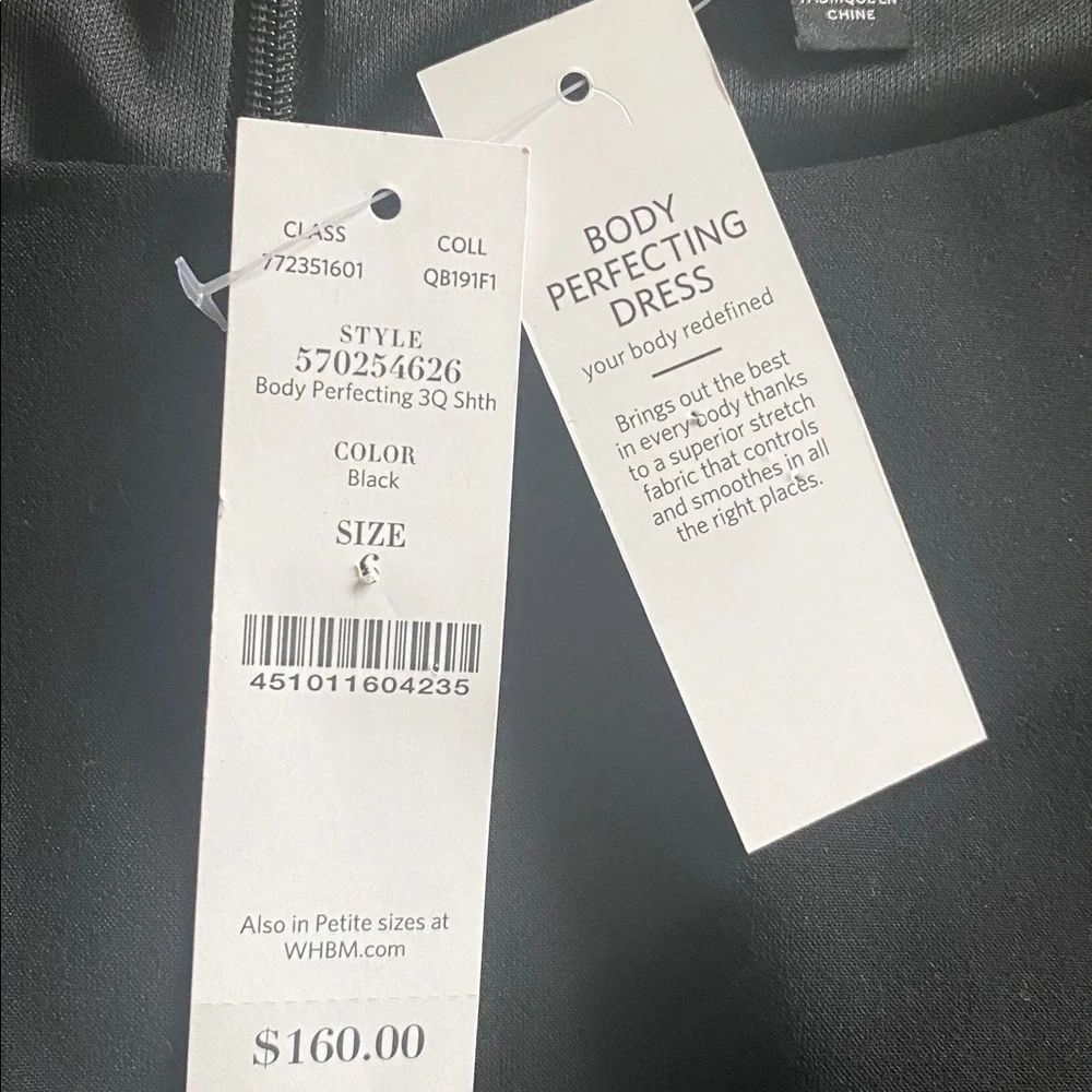 WHBM size 6 black NWT body perfecting dress - Picture 8 of 9